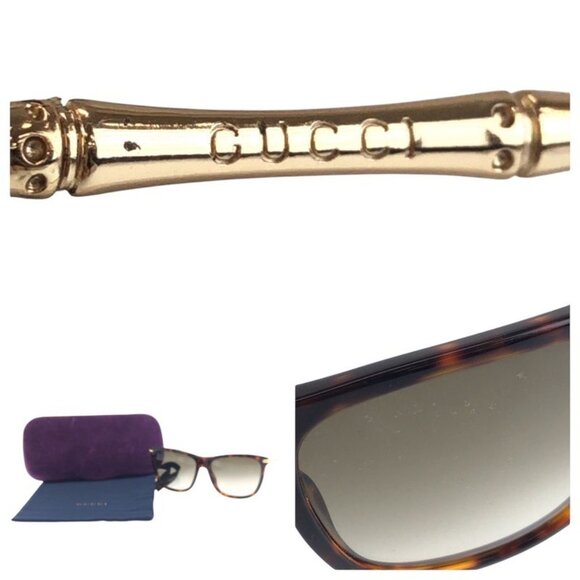Gucci Brown Gold Metal Plastic 11 A3 F3 M Sunglasses
